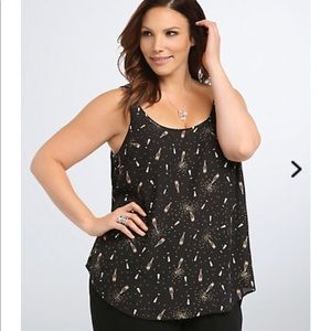 Champagne print tank top